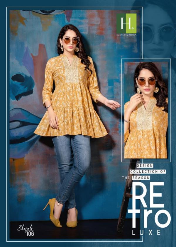 Hirwa Shefali Western Wear Rayon Designer Western Top Collection